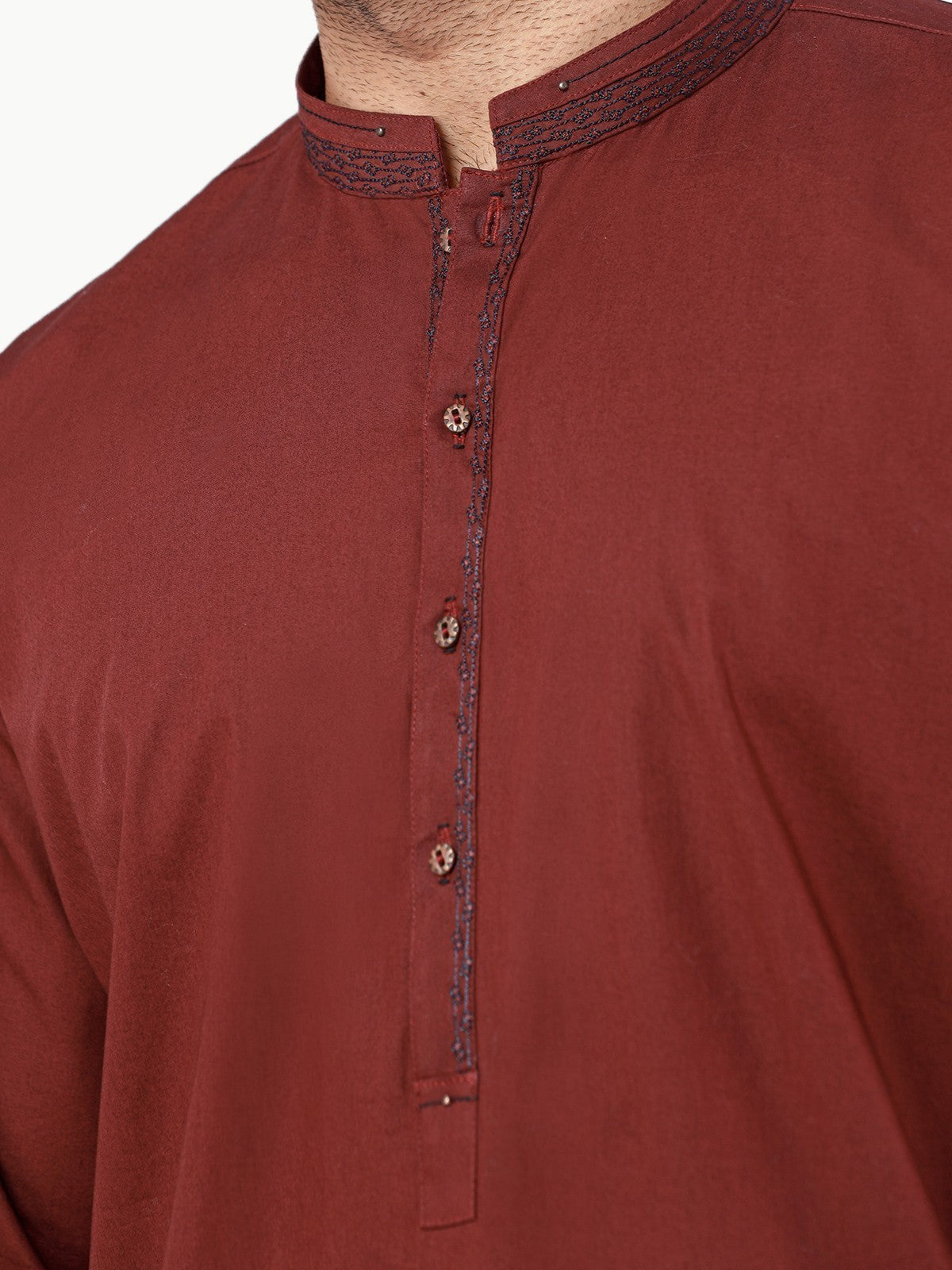 Edenrobe - Men's Dark Maroon Swish Collection - EMTSW22S-99256