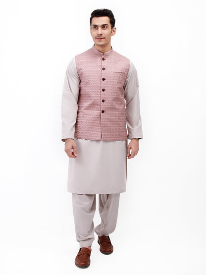 Edenrobe - Men's Tea Rose Waist Coat Ceremonial - EMTWCC21-099
