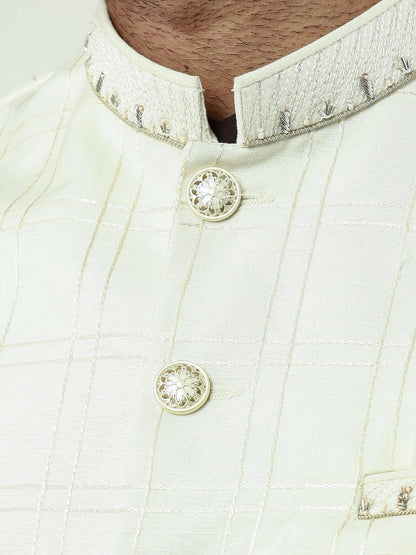 Edenrobe - Men's Cream Waist Coat Ceremonial - EMTWCC22-102