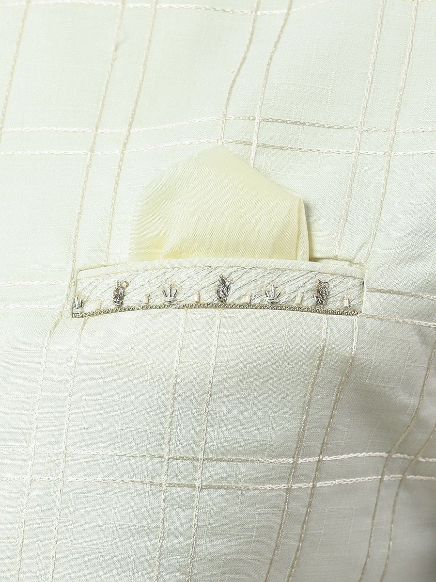 Edenrobe - Men's Cream Waist Coat Ceremonial - EMTWCC22-102