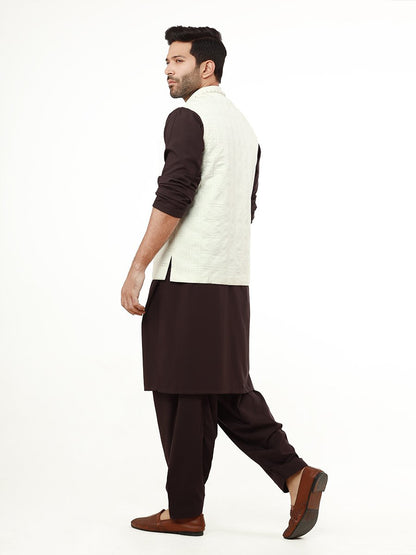 Edenrobe - Men's Cream Waist Coat Ceremonial - EMTWCC22-102