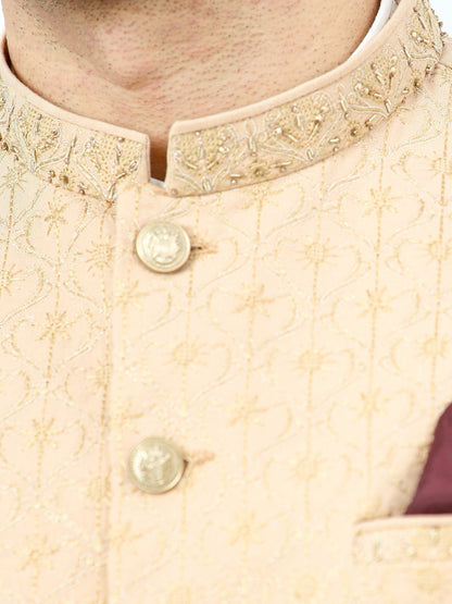 Edenrobe - Men's Fawn Waist Coat Ceremonial - EMTWCC22-107