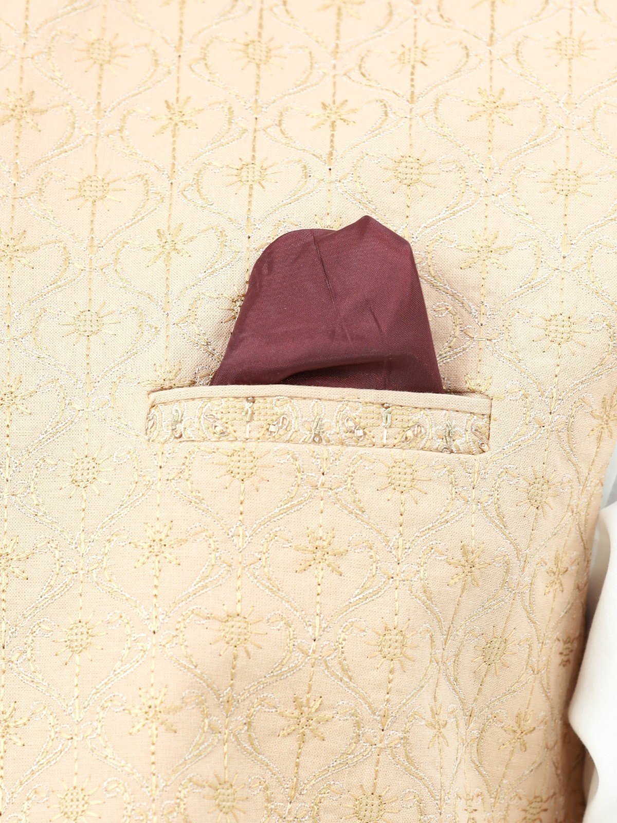 Edenrobe - Men's Fawn Waist Coat Ceremonial - EMTWCC22-107