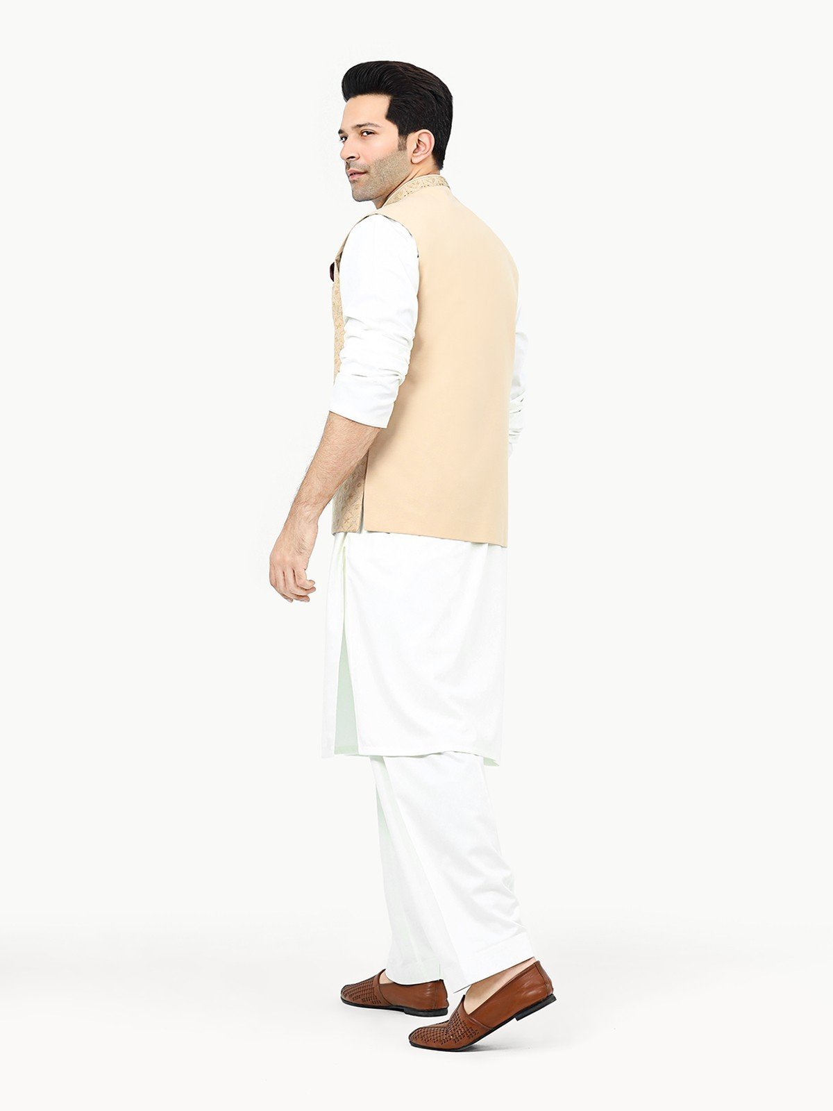 Edenrobe - Men's Fawn Waist Coat Ceremonial - EMTWCC22-107