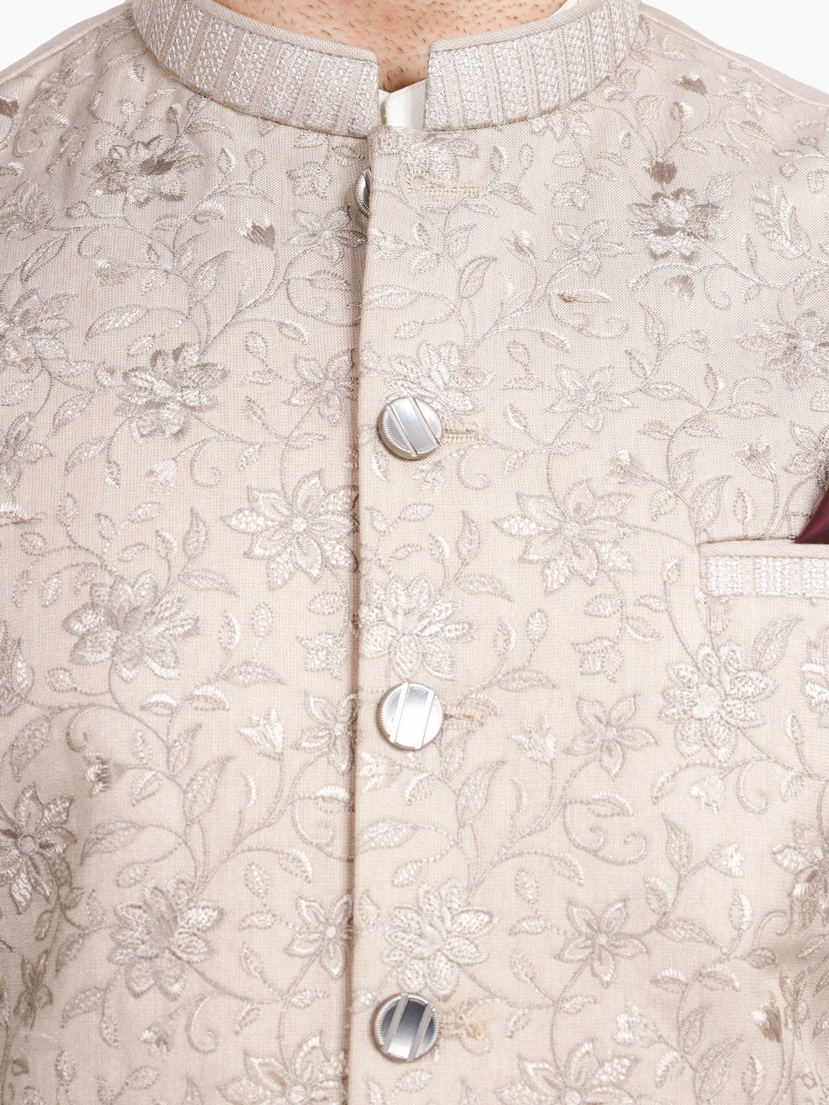 Edenrobe - Men's Light Fawn Waist Coat Ceremonial - EMTWCC22-113