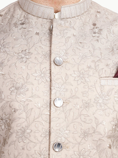 Edenrobe - Men's Light Fawn Waist Coat Ceremonial - EMTWCC22-113