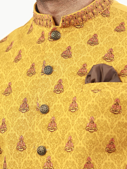 Edenrobe - Men's Mustard Waist Coat Ceremonial - EMTWCC22-115