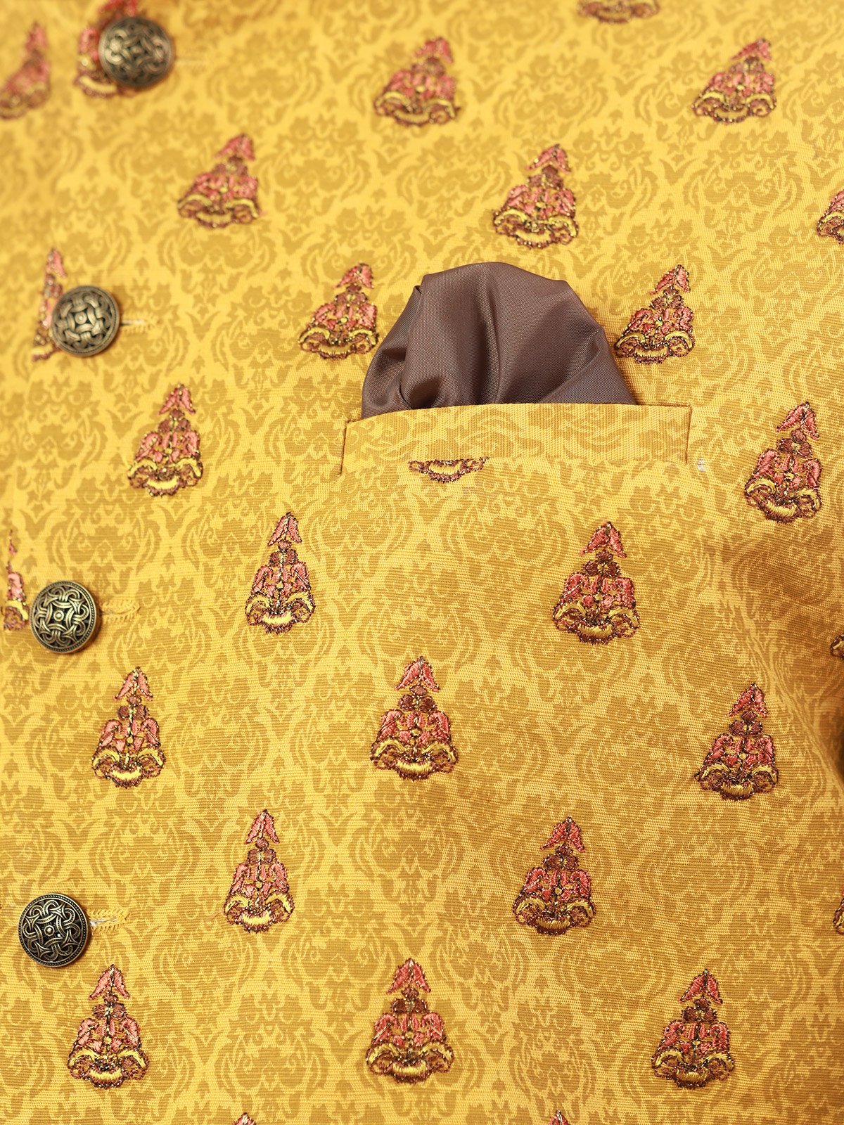 Edenrobe - Men's Mustard Waist Coat Ceremonial - EMTWCC22-115