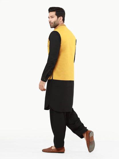 Edenrobe - Men's Mustard Waist Coat Ceremonial - EMTWCC22-115