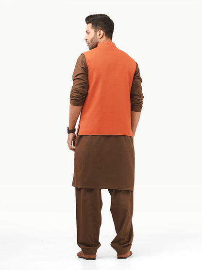 Edenrobe - Men's Rust Waist Coat Ceremonial - EMTWCC22-117