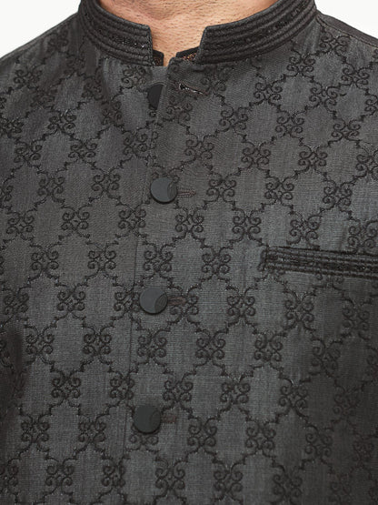 Edenrobe - Men's Dark Grey Waist Coat Ceremonial - EMTWCC22-119