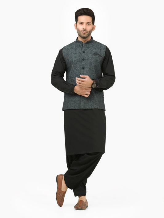 Edenrobe - Men's Navy Waist Coat Ceremonial - EMTWCC22-124