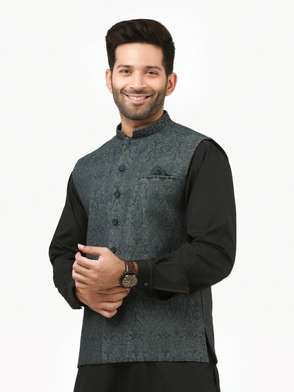 Edenrobe - Men's Navy Waist Coat Ceremonial - EMTWCC22-124