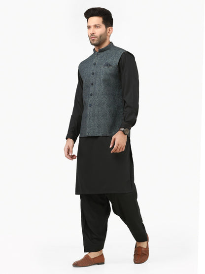 Edenrobe - Men's Navy Waist Coat Ceremonial - EMTWCC22-124