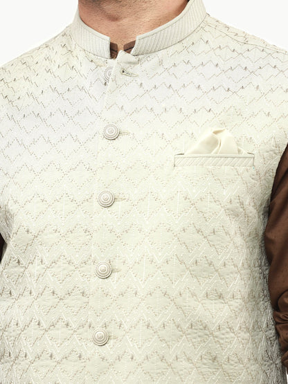 Edenrobe - Men's Light Green Waist Coat Ceremonial - EMTWCC22-129