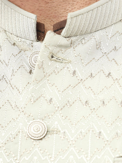 Edenrobe - Men's Light Green Waist Coat Ceremonial - EMTWCC22-129