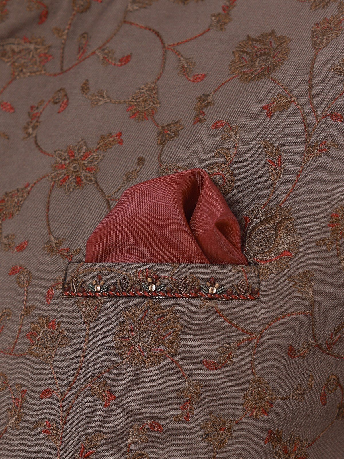 Edenrobe - Men's Brown Waist Coat Ceremonial - EMTWCC22-150