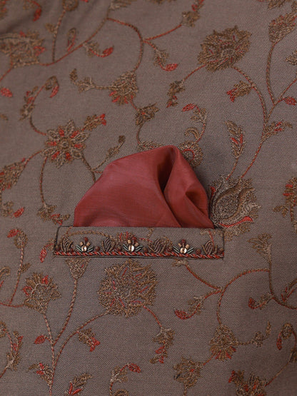 Edenrobe - Men's Brown Waist Coat Ceremonial - EMTWCC22-150