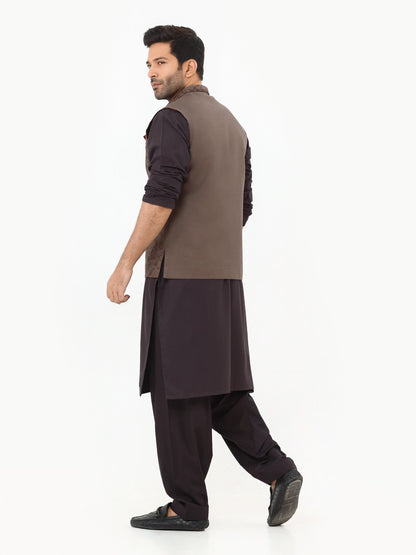 Edenrobe - Men's Brown Waist Coat Ceremonial - EMTWCC22-150