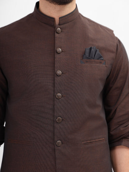 Edenrobe - Men's Brown Waist Coat Suit - EMTWCS21-010