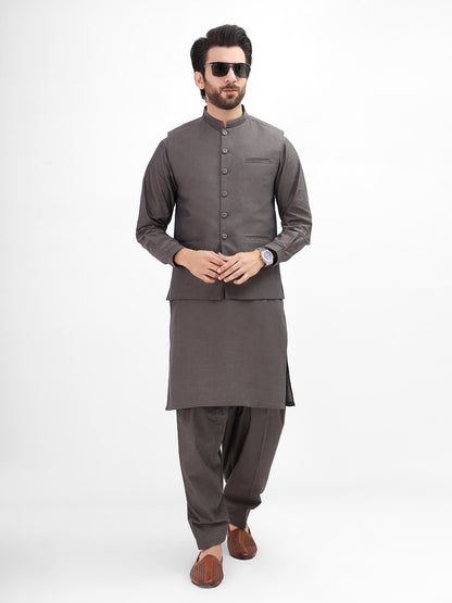 Edenrobe - Men's Grey Waist Coat Suit - EMTWCS21-011