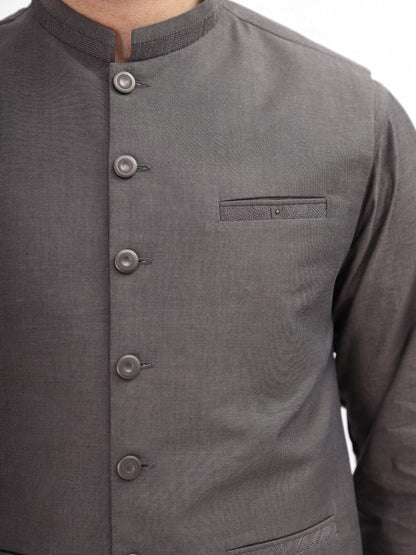 Edenrobe - Men's Grey Waist Coat Suit - EMTWCS21-011