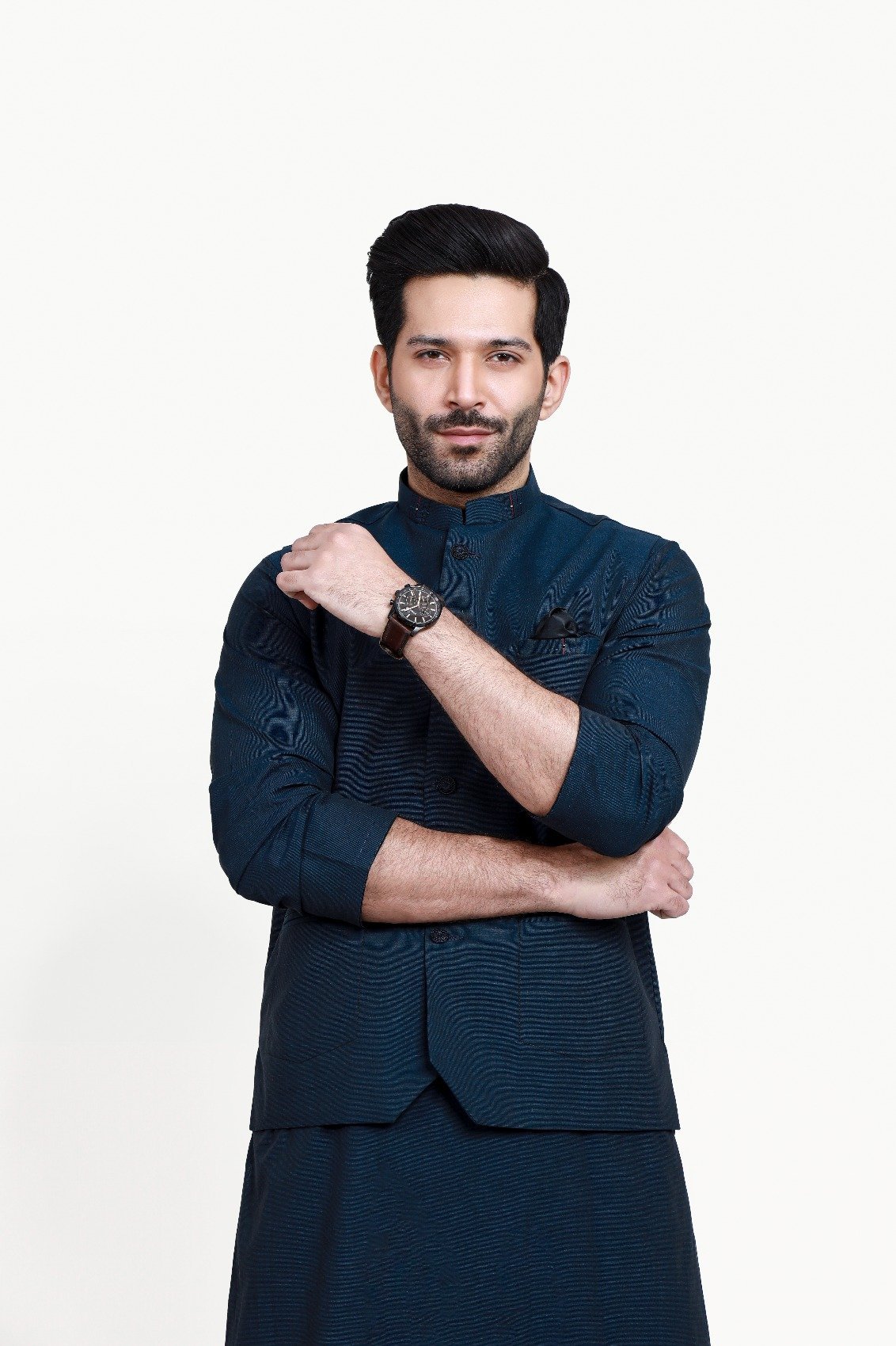 Edenrobe - Men's Navy Waist Coat Suit - EMTWCS21-013