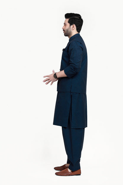 Edenrobe - Men's Navy Waist Coat Suit - EMTWCS21-013