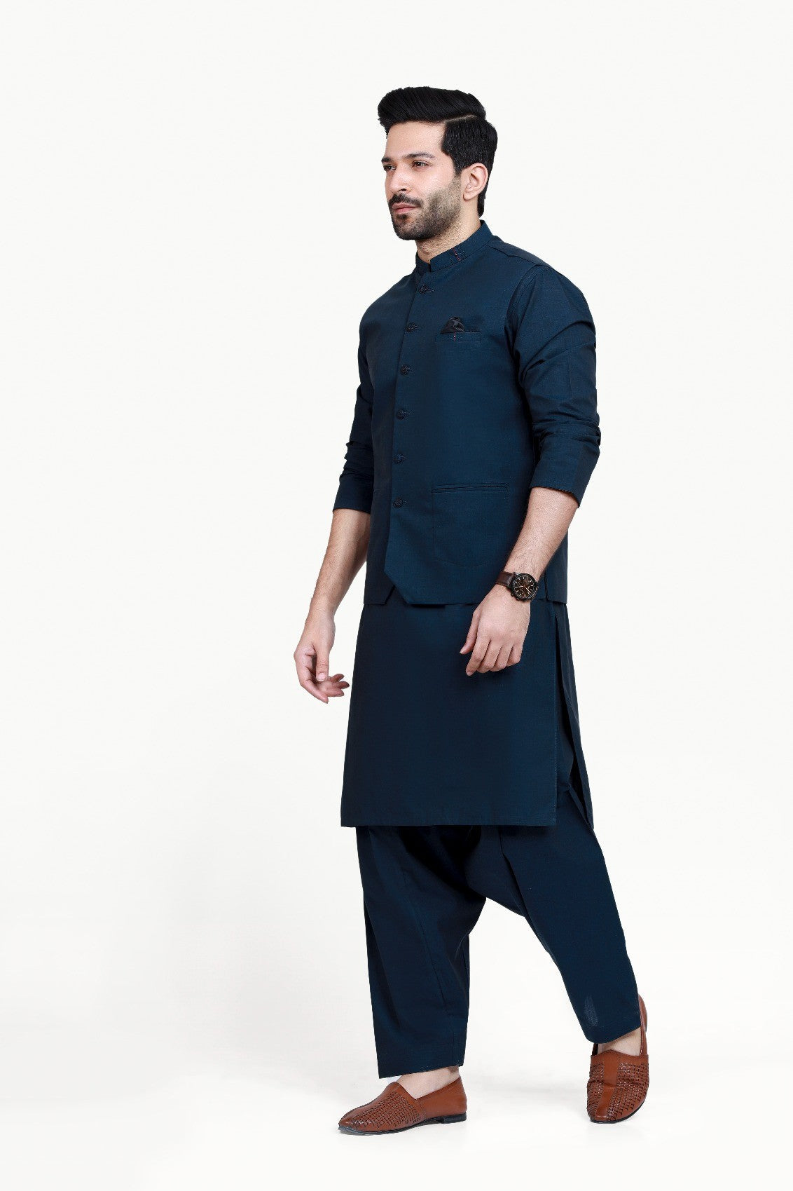 Edenrobe - Men's Navy Waist Coat Suit - EMTWCS21-013