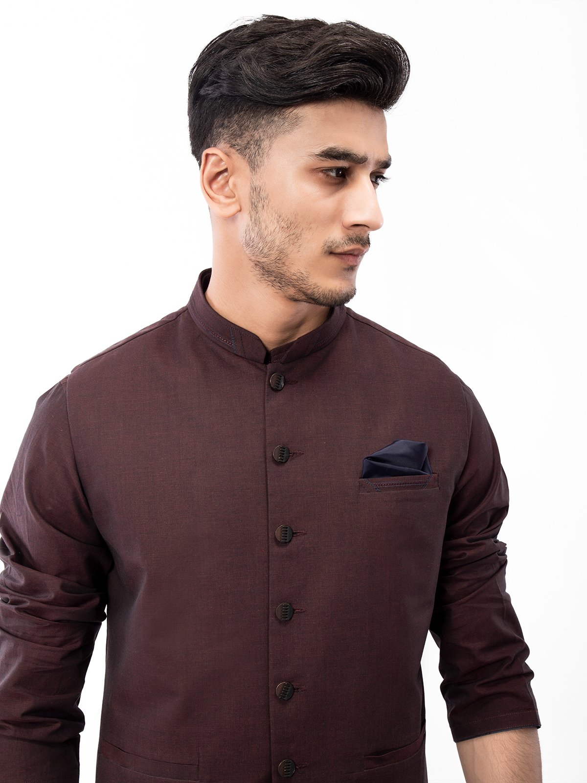 Edenrobe Men's Dark Maroon Waist Coat Suit EMTWCS21-016