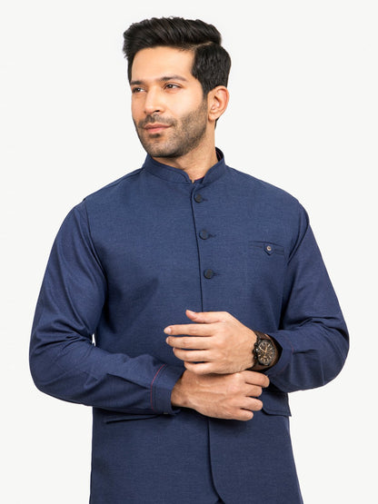 Edenrobe - Men's Navy Waist Coat Suit - EMTWCS21-017