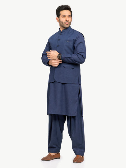 Edenrobe - Men's Navy Waist Coat Suit - EMTWCS21-017