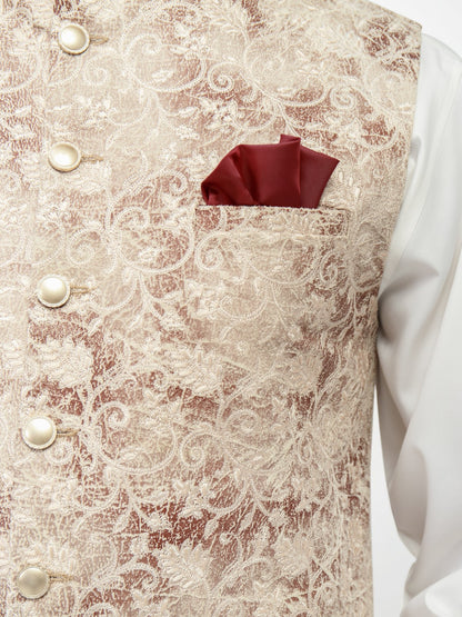 Edenrobe - Men's Beige Waist Coat - EMTWC22-35779