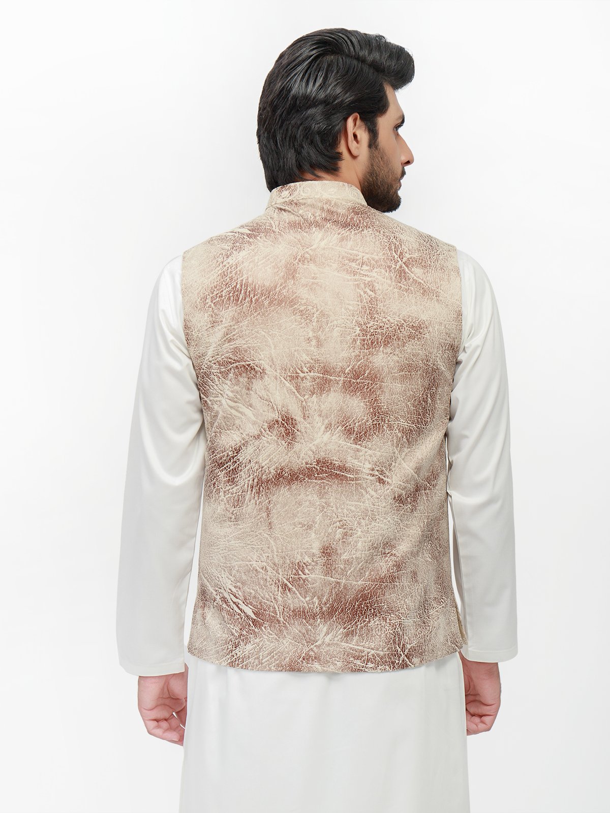 Edenrobe - Men's Beige Waist Coat - EMTWC22-35779