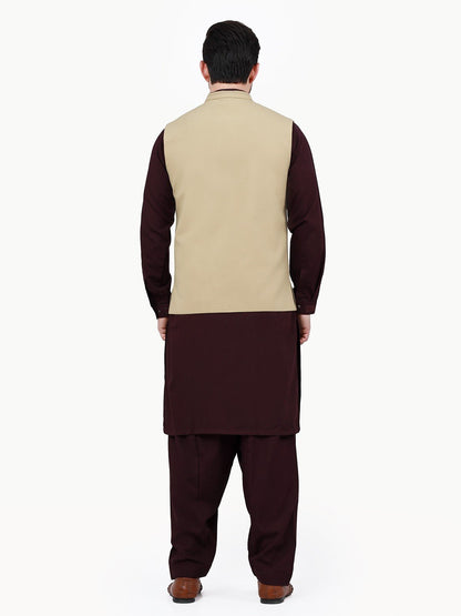 Edenrobe - Men's Fawn Waist Coat - EMTWC22-35781