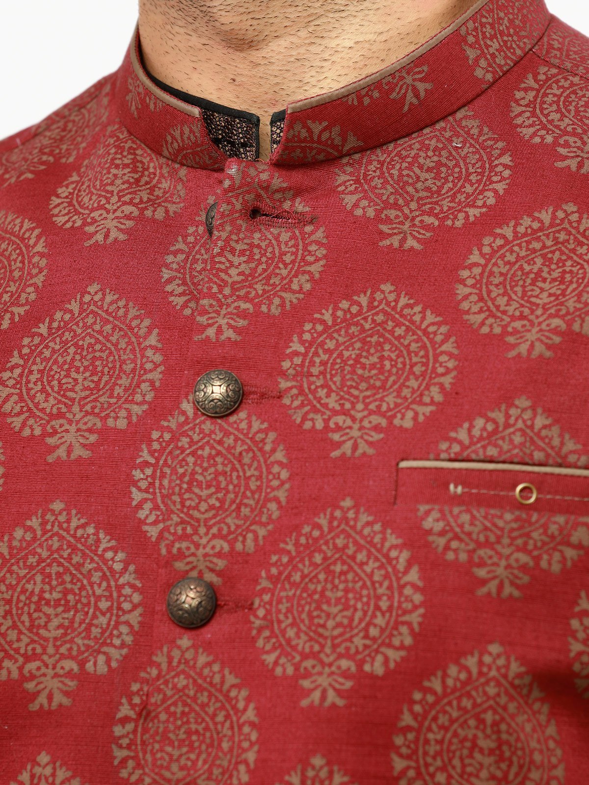 Edenrobe - Men's Burgundy Waist Coat - EMTWC22-35784