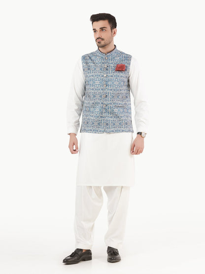 Edenrobe - Men's Blue Waist Coat - EMTWC22-35785