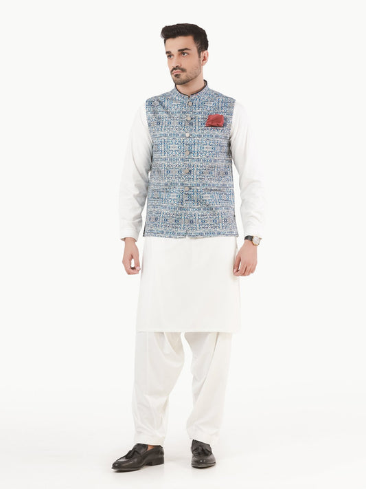 Edenrobe - Men's Blue Waist Coat - EMTWC22-35785