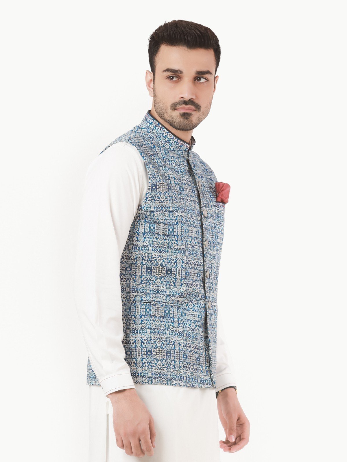 Edenrobe - Men's Blue Waist Coat - EMTWC22-35785