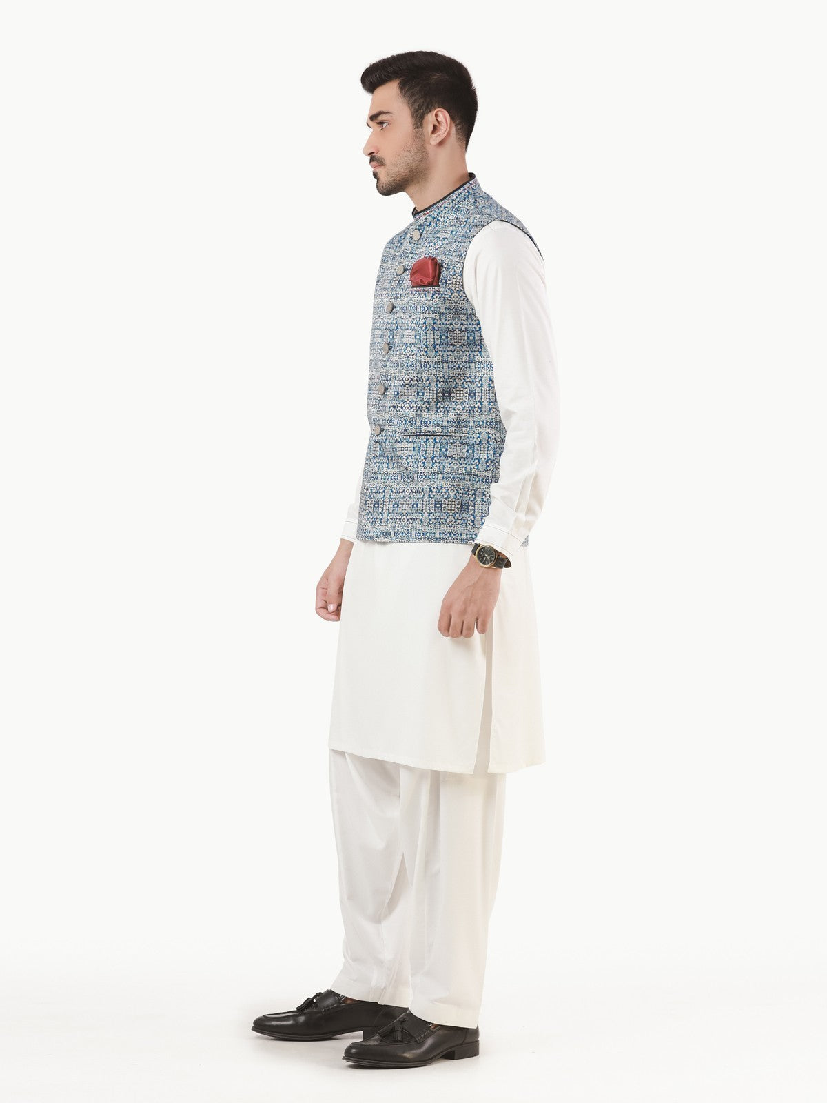 Edenrobe - Men's Blue Waist Coat - EMTWC22-35785