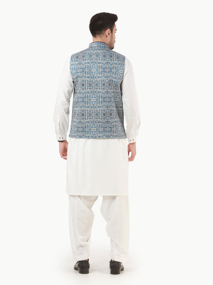 Edenrobe - Men's Blue Waist Coat - EMTWC22-35785