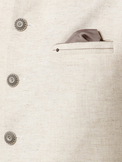 Edenrobe - Men's Cream Waist Coat - EMTWC22-35788