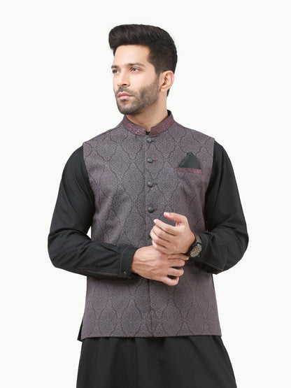 Edenrobe - Men's Dark Purple Waist Coat - EMTWC22-35789