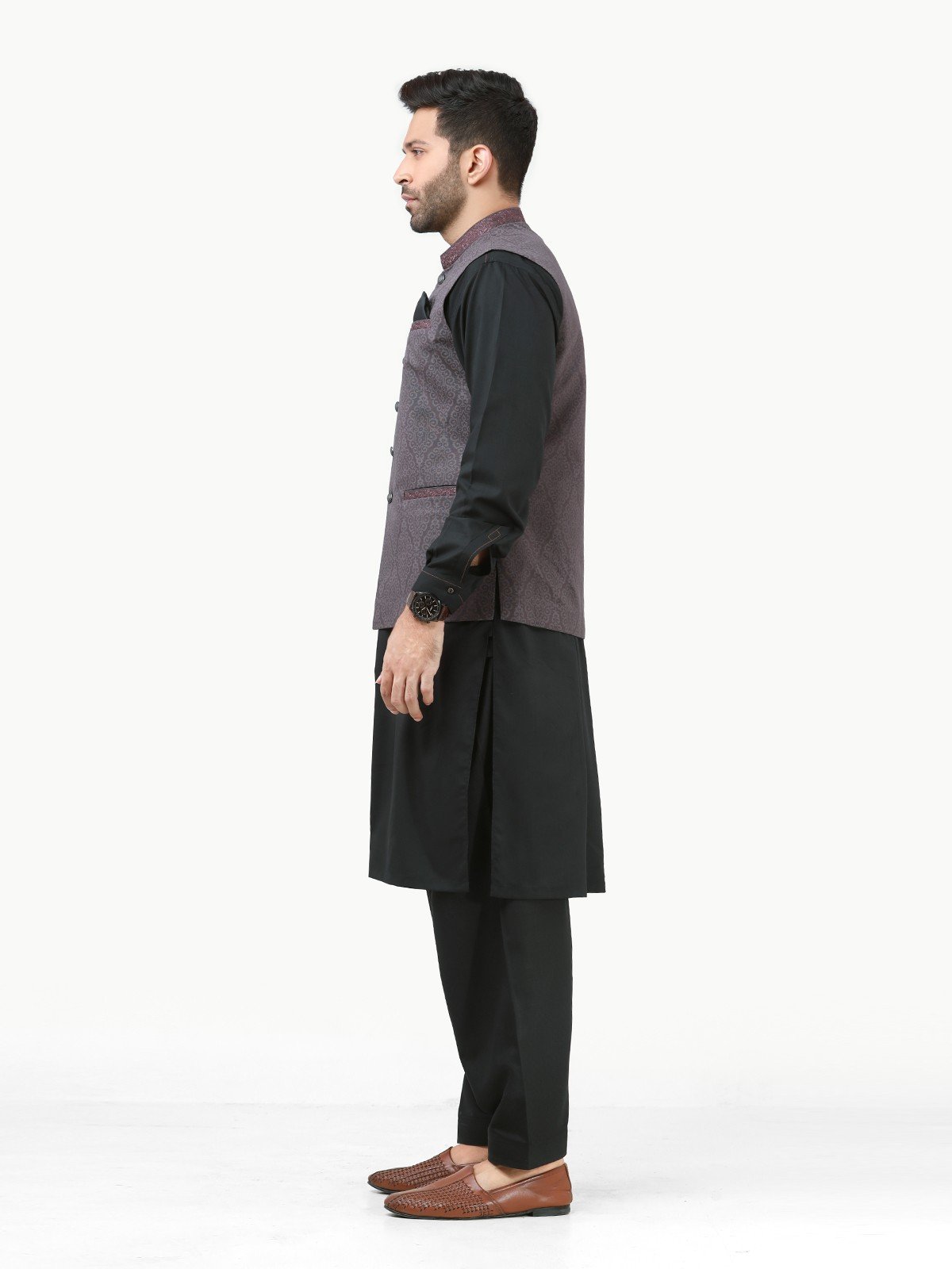 Edenrobe - Men's Dark Purple Waist Coat - EMTWC22-35789