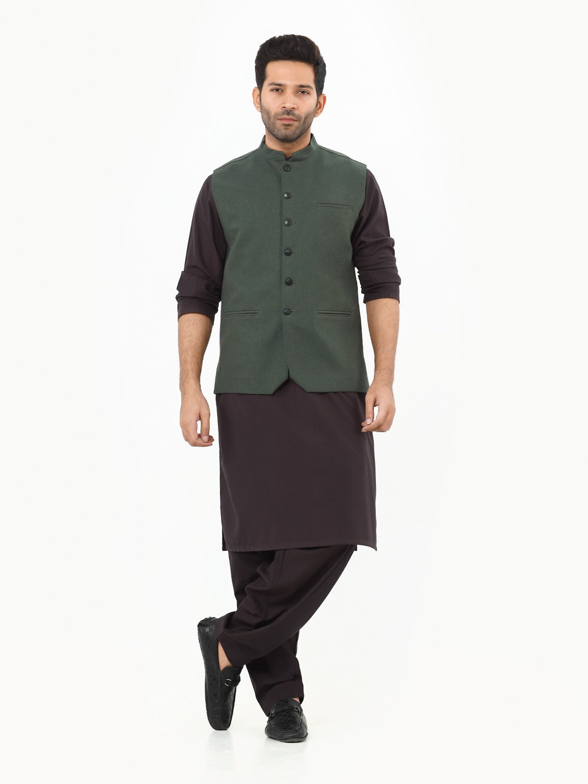 Edenrobe - Men's Bottle Green Waist Coat - EMTWC22-35790