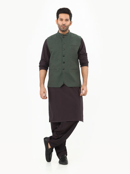 Edenrobe - Men's Bottle Green Waist Coat - EMTWC22-35790