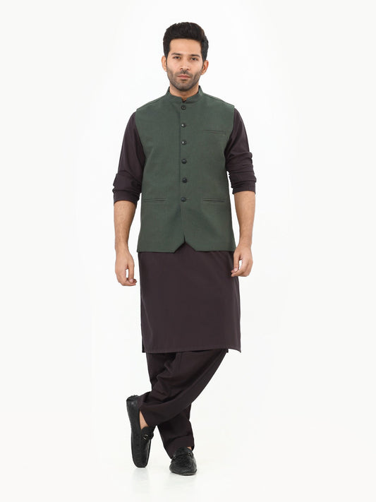 Edenrobe - Men's Bottle Green Waist Coat - EMTWC22-35790