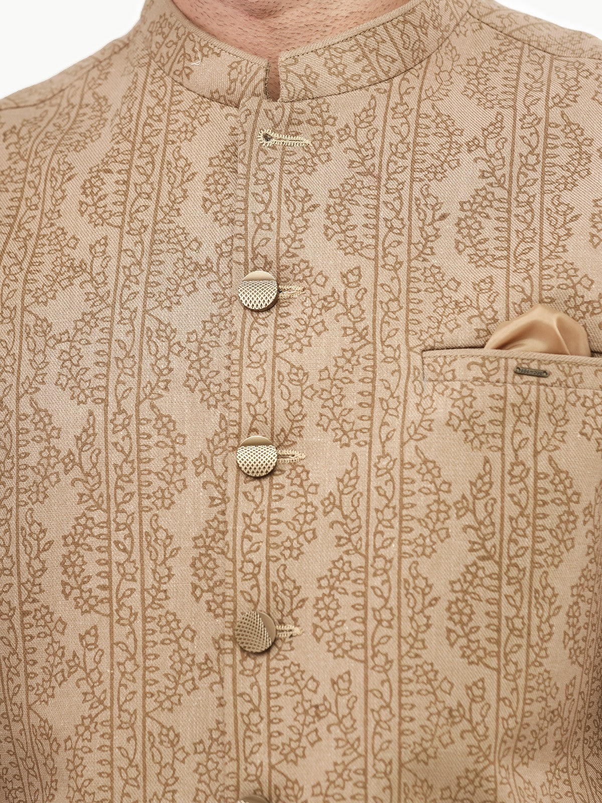 Edenrobe - Men's Beige Waist Coat - EMTWC22-35792