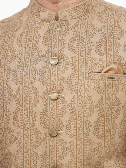 Edenrobe - Men's Beige Waist Coat - EMTWC22-35792