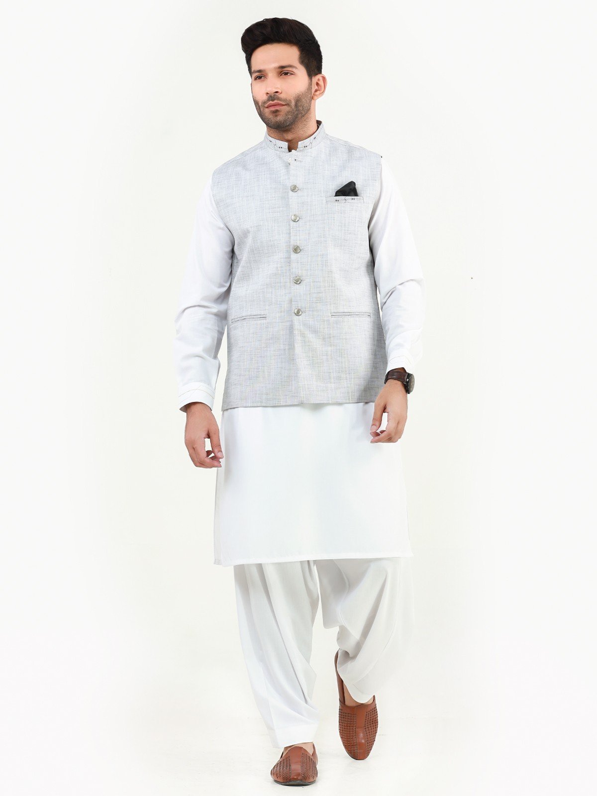 Edenrobe - Men's Light Grey Waist Coat - EMTWC22-35795